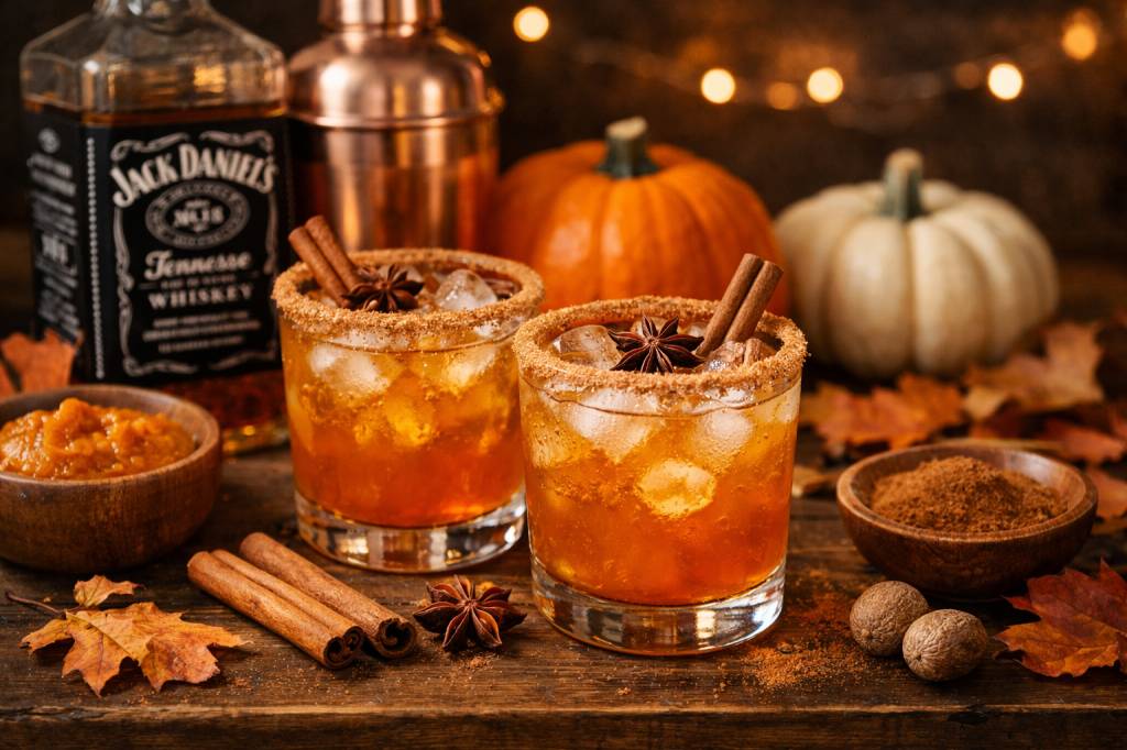 Pumpkin spice Jack Daniels cocktails for cozy autumn evenings at home